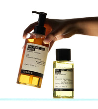 JUNOCO Soft-serve Set – Hydrating shower oil and body serum duo.