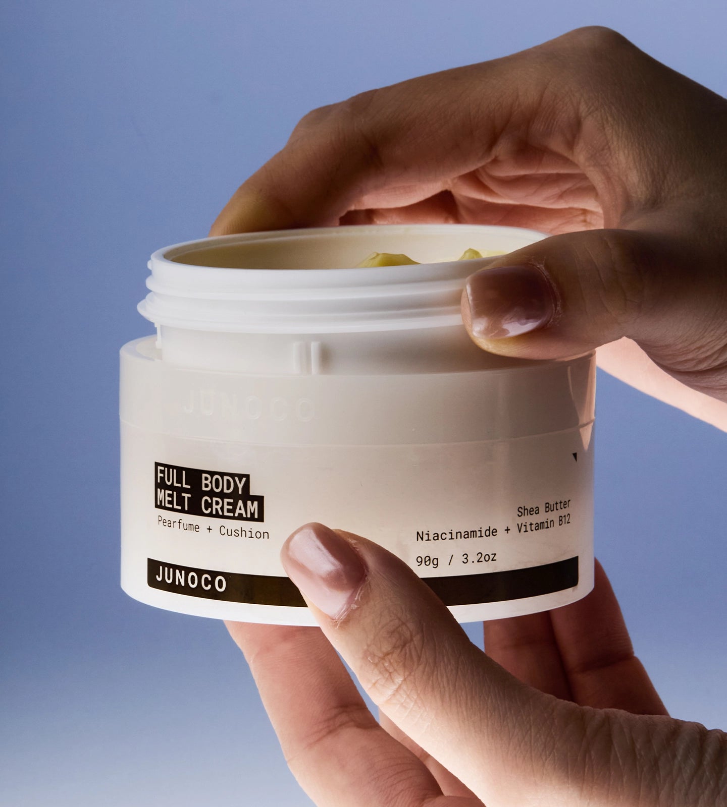 Low-waste daily moisturizer refill designed for the JUNOCO circular system.