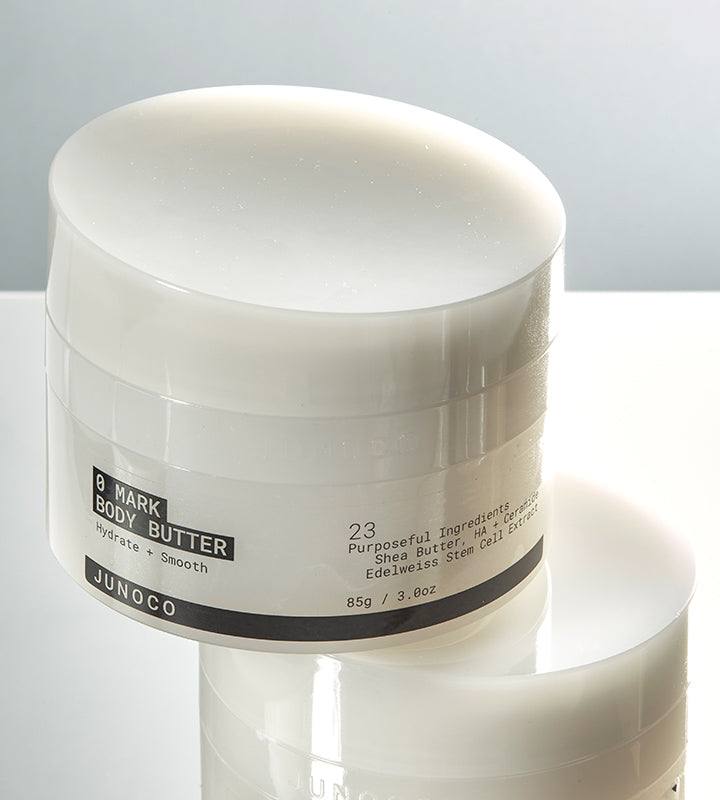 JUNOCO 0 Mark Body Butter - 85gr | with Shea Butter, Ceramides, and Hyaluronic Acid. JUNOCO 0 Mark Body Butter - 85gr | with Shea Butter, Ceramides, and Hyaluronic Acid.